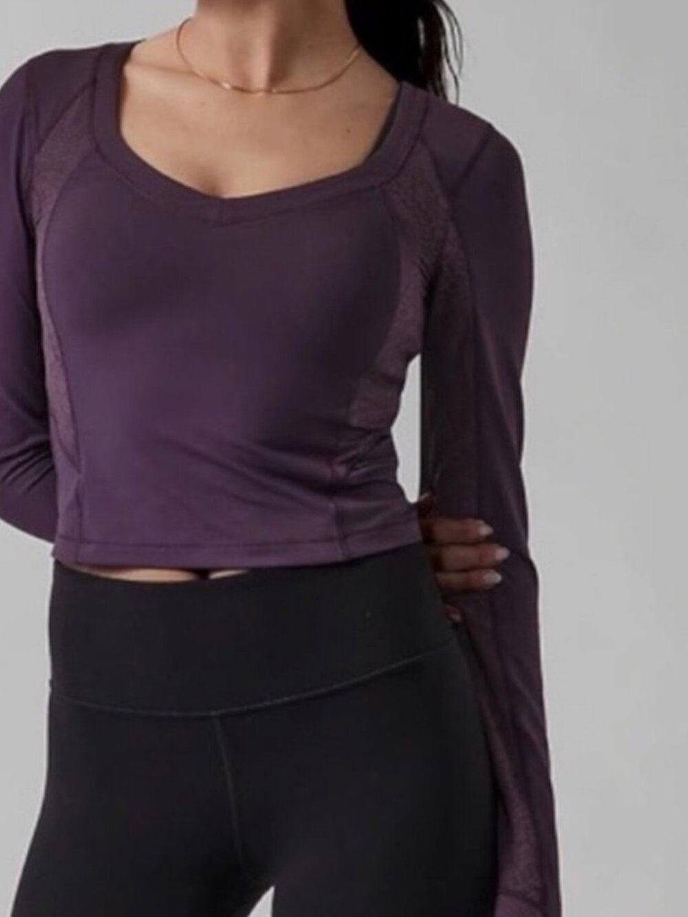 Athleta Shanti Lace Top, Deep Crocus Violet